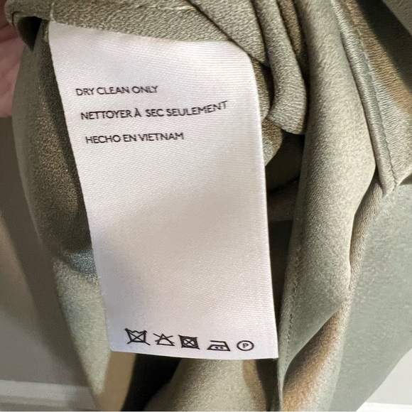 Anthropologie Bhldn Dylan One-Shoulder Satin Side-Slit Gown in Moss - Picture 9 of 10